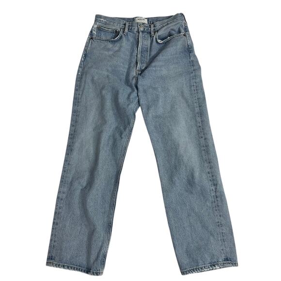 AGOLDE 90'S Crop Mid Rise Straight 100% Cotton size 25 Button Fly - Picture 3 of 9